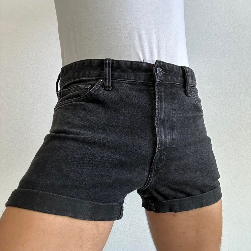 black denim jean short size 34 slim fit